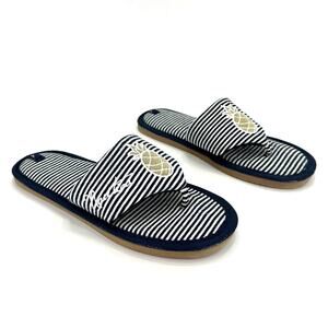 Nautica Livia Women Flip-Flop Sandal Sz 7 Navy White Stripes Embroidered Accent